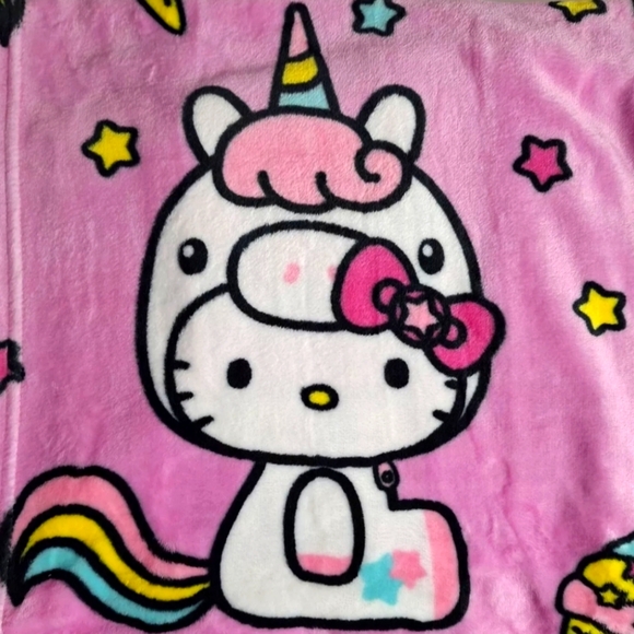 Hello Kitty Other - Hello Kitty Unicorn Ice Cream Cone Stars 60 x 70" Plush Pink Throw Blanket NWT